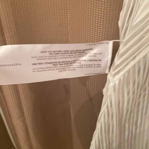 NWT BCBG Striped Mesh Shift Dress Optic White - M - Picture 4 of 6